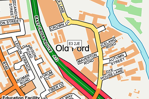 E3 2JE map - OS OpenMap – Local (Ordnance Survey)
