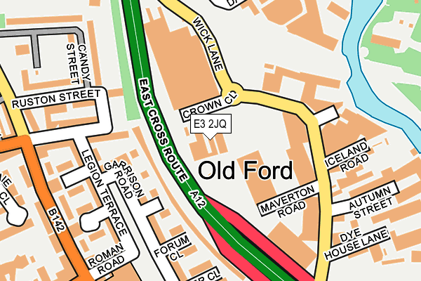 E3 2JQ map - OS OpenMap – Local (Ordnance Survey)