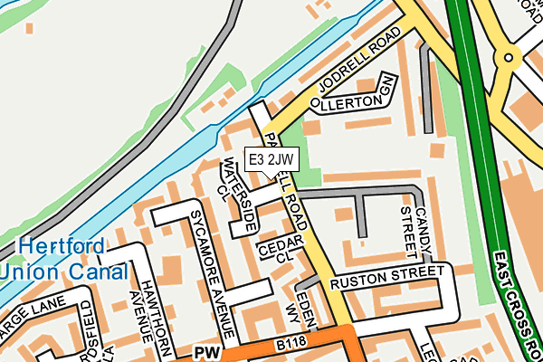 E3 2JW map - OS OpenMap – Local (Ordnance Survey)