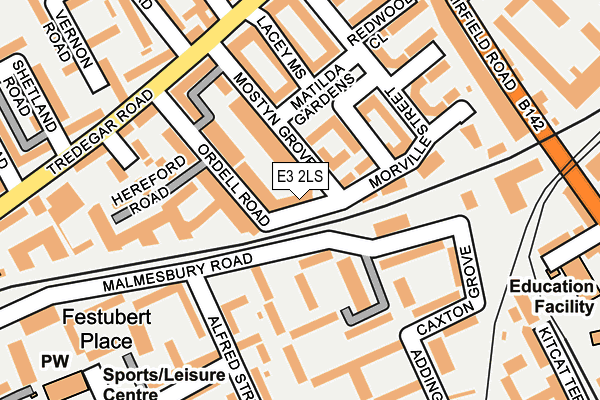 E3 2LS map - OS OpenMap – Local (Ordnance Survey)