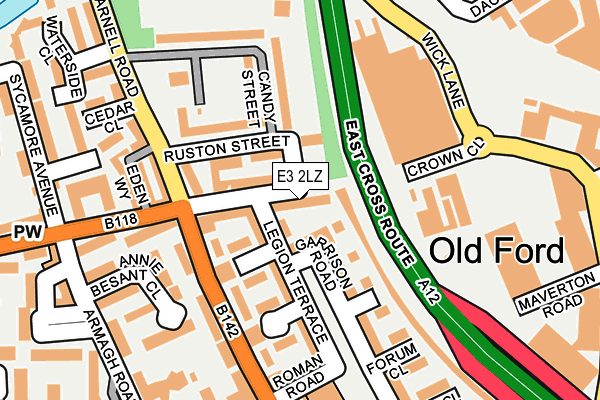 E3 2LZ map - OS OpenMap – Local (Ordnance Survey)
