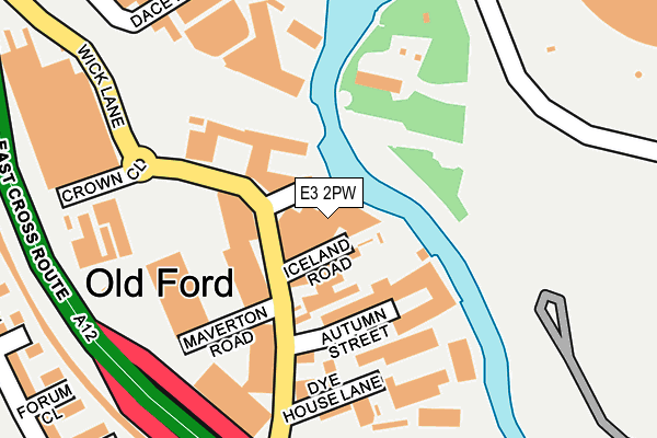 E3 2PW map - OS OpenMap – Local (Ordnance Survey)