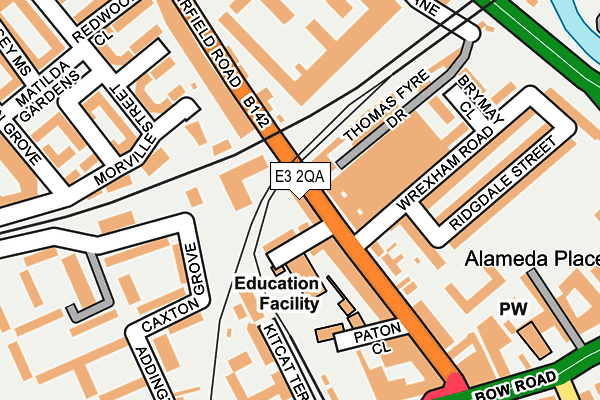 E3 2QA map - OS OpenMap – Local (Ordnance Survey)