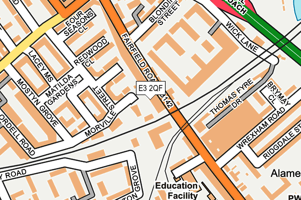E3 2QF map - OS OpenMap – Local (Ordnance Survey)