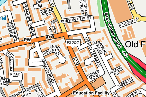 E3 2QG map - OS OpenMap – Local (Ordnance Survey)