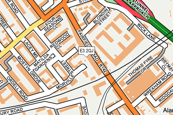 E3 2QJ map - OS OpenMap – Local (Ordnance Survey)