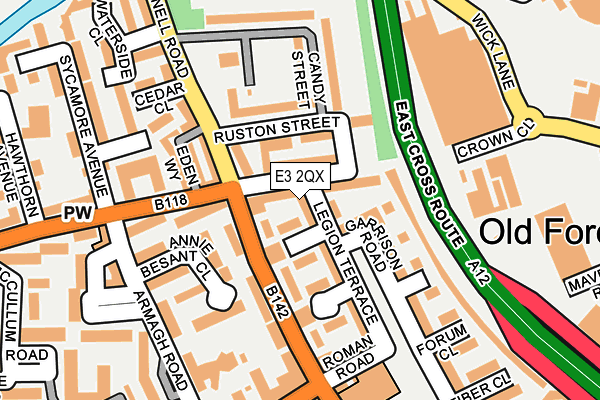 E3 2QX map - OS OpenMap – Local (Ordnance Survey)