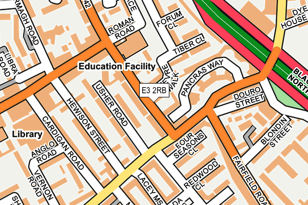 E3 2RB map - OS OpenMap – Local (Ordnance Survey)