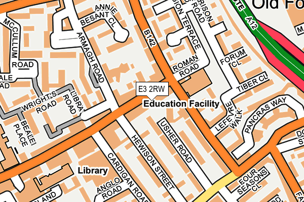 E3 2RW map - OS OpenMap – Local (Ordnance Survey)