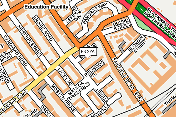 E3 2YA map - OS OpenMap – Local (Ordnance Survey)
