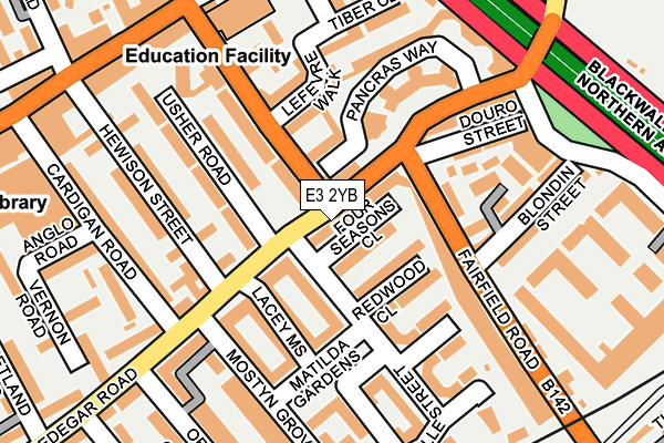 E3 2YB map - OS OpenMap – Local (Ordnance Survey)