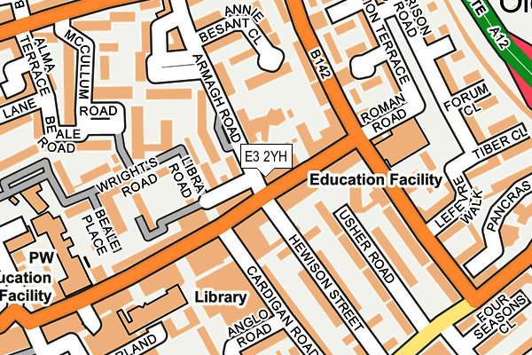 E3 2YH map - OS OpenMap – Local (Ordnance Survey)