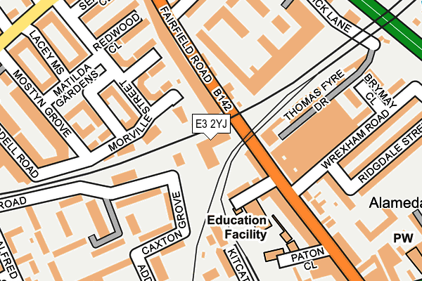 E3 2YJ map - OS OpenMap – Local (Ordnance Survey)