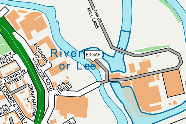 E3 3AF map - OS OpenMap – Local (Ordnance Survey)
