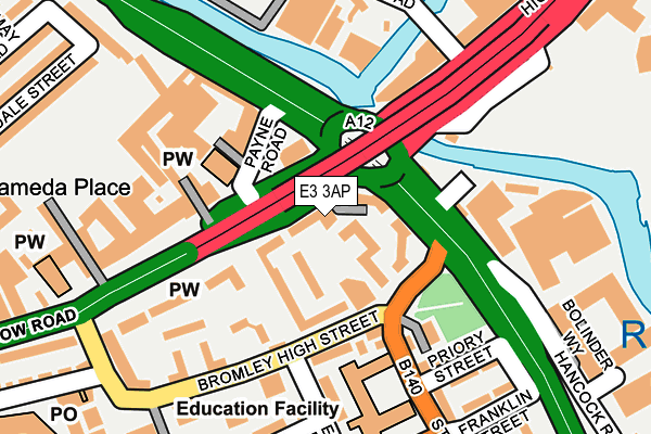 E3 3AP map - OS OpenMap – Local (Ordnance Survey)
