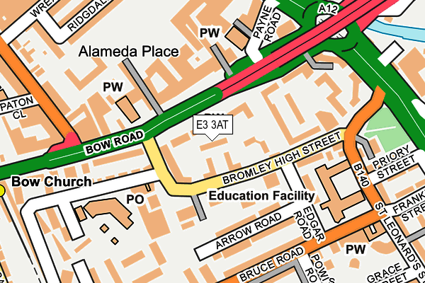 E3 3AT map - OS OpenMap – Local (Ordnance Survey)