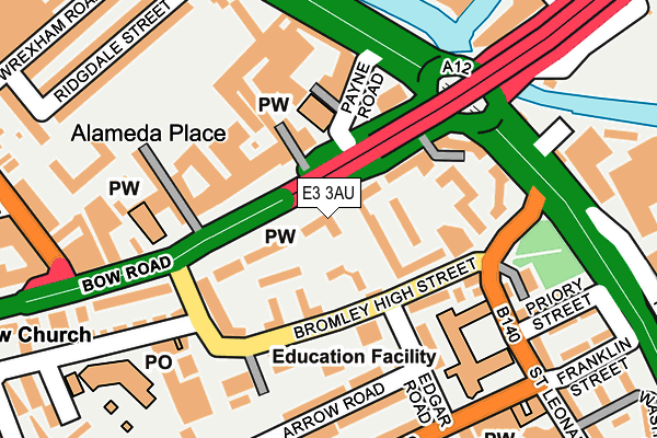 E3 3AU map - OS OpenMap – Local (Ordnance Survey)