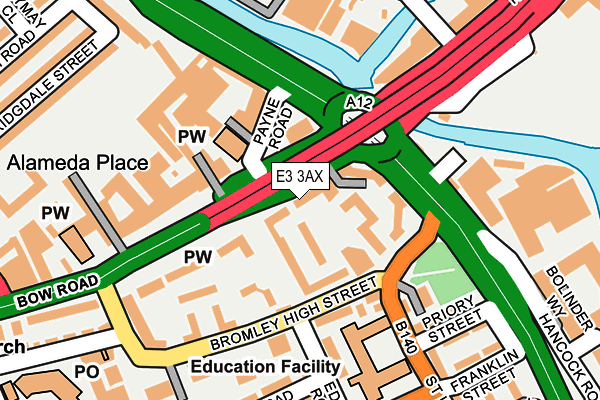 E3 3AX map - OS OpenMap – Local (Ordnance Survey)
