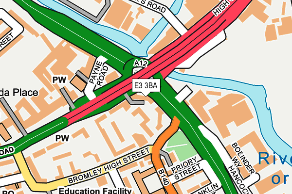 E3 3BA map - OS OpenMap – Local (Ordnance Survey)