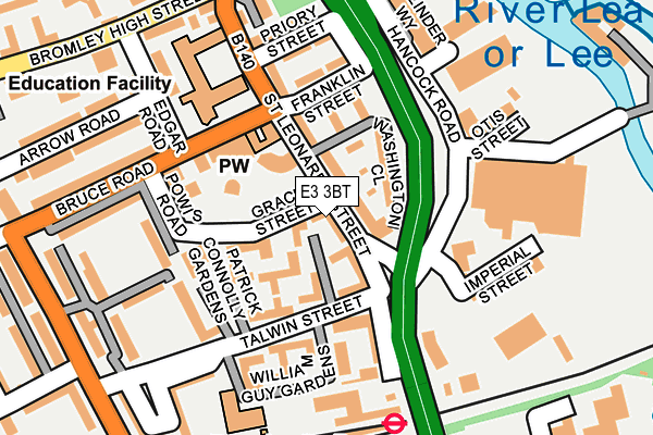 E3 3BT map - OS OpenMap – Local (Ordnance Survey)