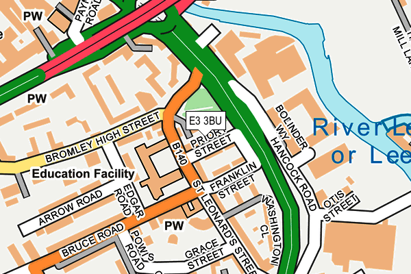 E3 3BU map - OS OpenMap – Local (Ordnance Survey)