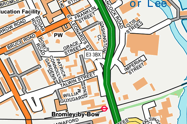 E3 3BX map - OS OpenMap – Local (Ordnance Survey)