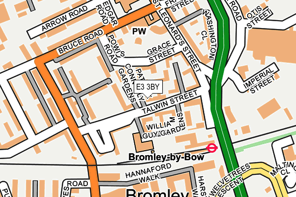 E3 3BY map - OS OpenMap – Local (Ordnance Survey)