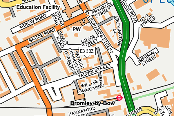 E3 3BZ map - OS OpenMap – Local (Ordnance Survey)