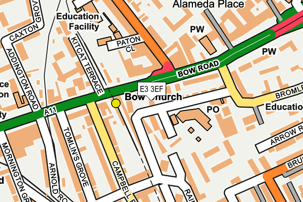 E3 3EF map - OS OpenMap – Local (Ordnance Survey)