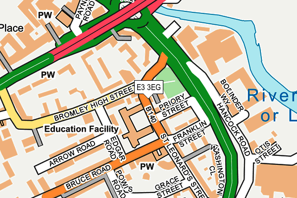 E3 3EG map - OS OpenMap – Local (Ordnance Survey)