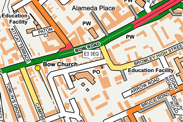 E3 3EQ map - OS OpenMap – Local (Ordnance Survey)