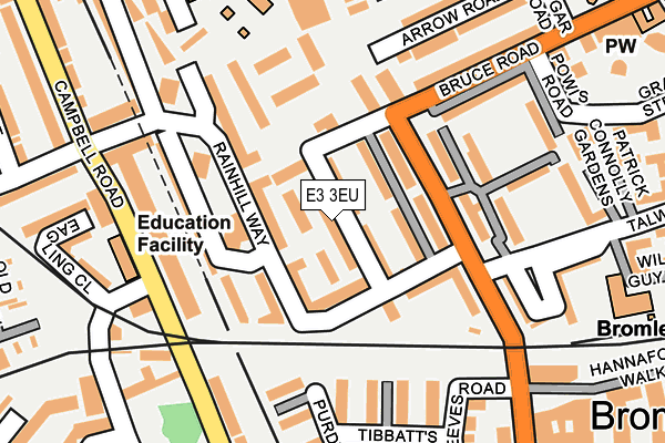 E3 3EU map - OS OpenMap – Local (Ordnance Survey)
