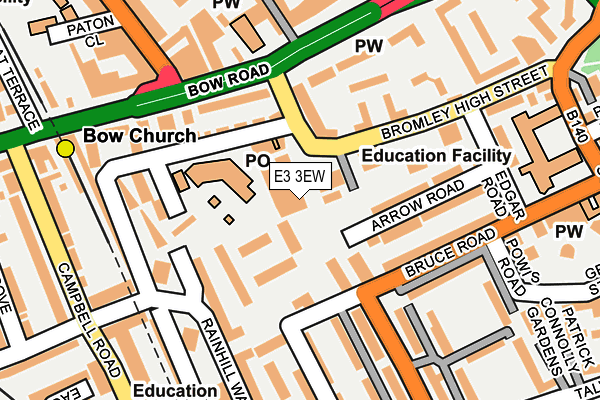 E3 3EW map - OS OpenMap – Local (Ordnance Survey)