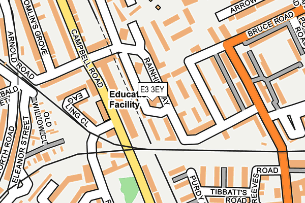 E3 3EY map - OS OpenMap – Local (Ordnance Survey)