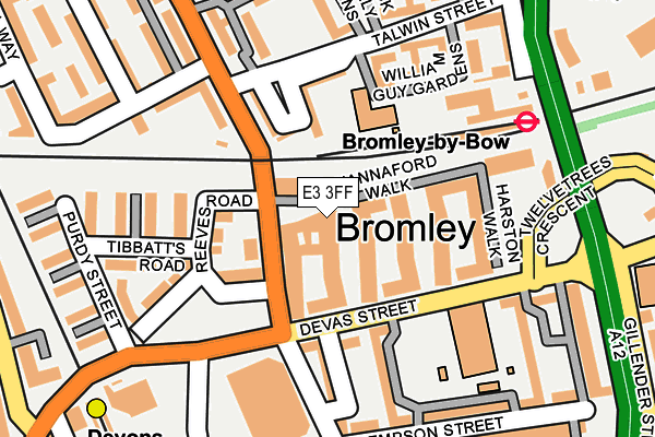 E3 3FF map - OS OpenMap – Local (Ordnance Survey)