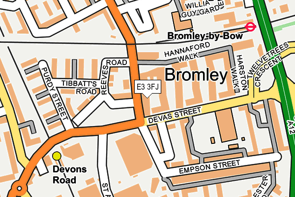 E3 3FJ map - OS OpenMap – Local (Ordnance Survey)