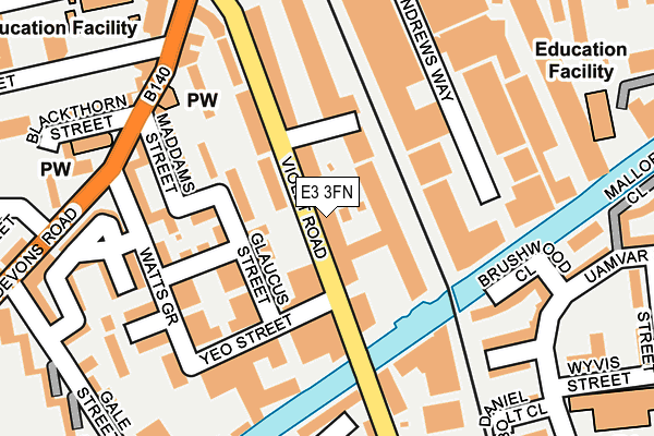 E3 3FN map - OS OpenMap – Local (Ordnance Survey)