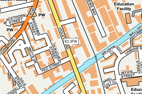 E3 3FW map - OS OpenMap – Local (Ordnance Survey)