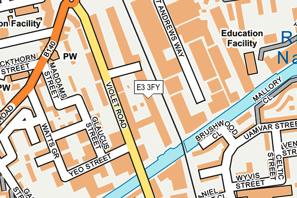 E3 3FY map - OS OpenMap – Local (Ordnance Survey)