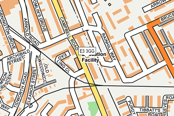 E3 3GG map - OS OpenMap – Local (Ordnance Survey)