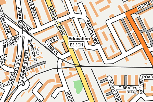E3 3GH map - OS OpenMap – Local (Ordnance Survey)