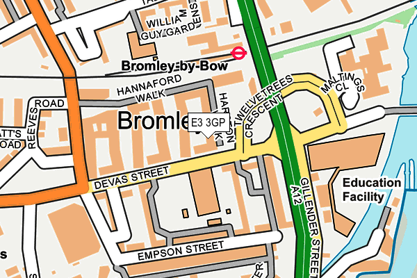 E3 3GP map - OS OpenMap – Local (Ordnance Survey)