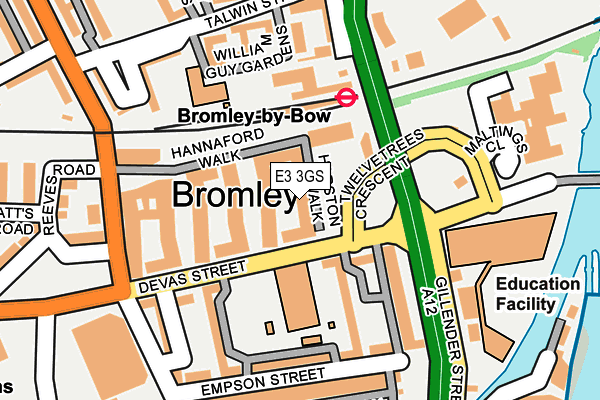 E3 3GS map - OS OpenMap – Local (Ordnance Survey)