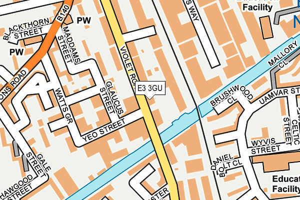 E3 3GU map - OS OpenMap – Local (Ordnance Survey)