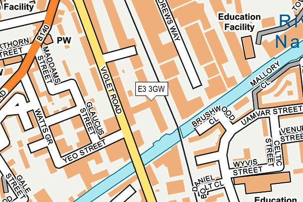 E3 3GW map - OS OpenMap – Local (Ordnance Survey)