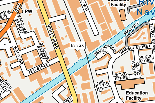 E3 3GX map - OS OpenMap – Local (Ordnance Survey)