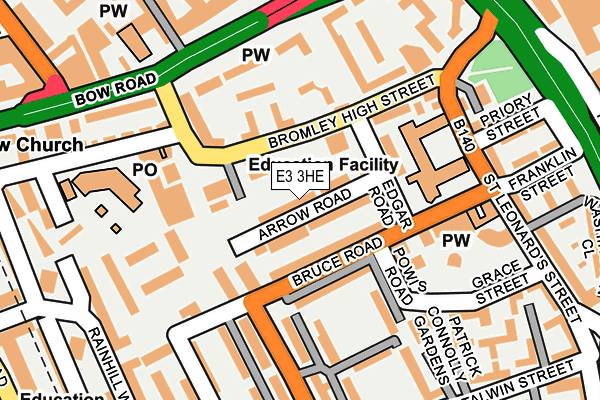 E3 3HE map - OS OpenMap – Local (Ordnance Survey)