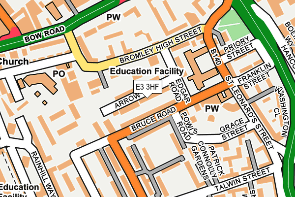 E3 3HF map - OS OpenMap – Local (Ordnance Survey)