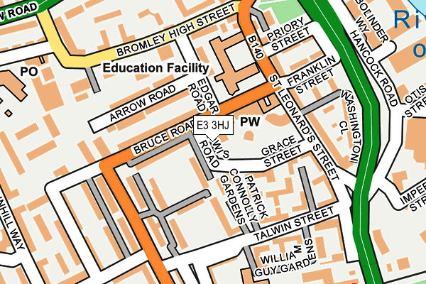 E3 3HJ map - OS OpenMap – Local (Ordnance Survey)