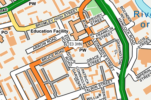 E3 3HN map - OS OpenMap – Local (Ordnance Survey)